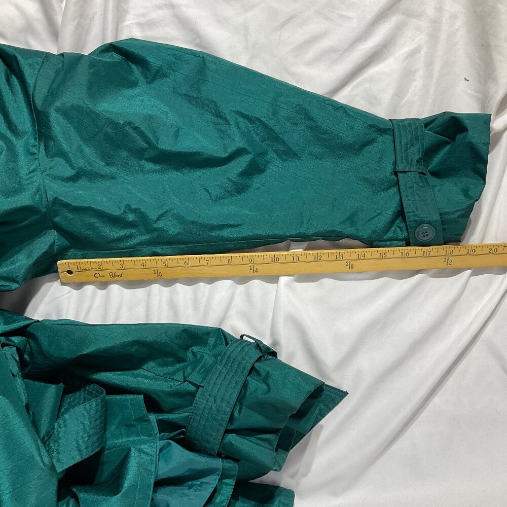 Vintage London Fog Sz 8 Trench in 80s Colors Teal & Purple Womens Coat Retro - Picture 13 of 16